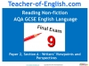 AQA GCSE English Reading Non fiction Texts Teaching Resources (slide 1/95)